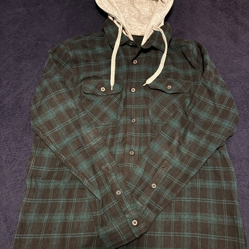 Plaid Hooded Men's Shirt